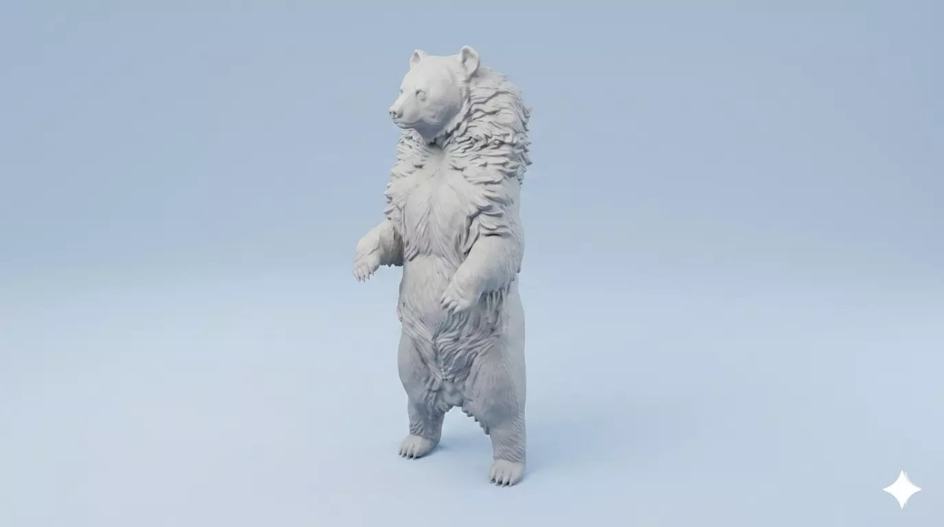 Asian black bear Standing Print Ready Model 3D print 3D print model