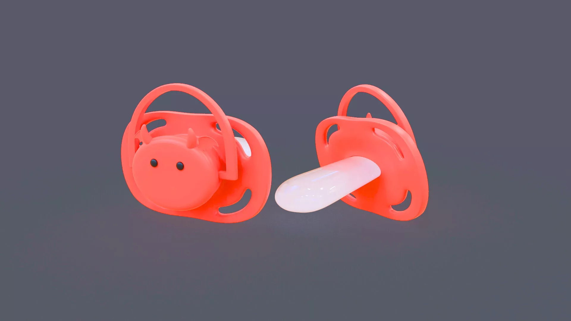 Cute Devil Baby Pacifier Low-poly 3D model