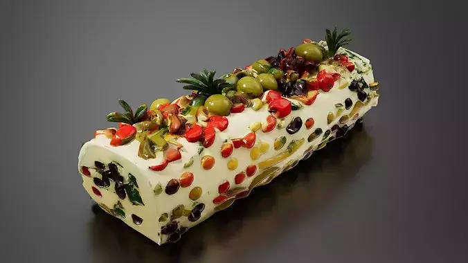 Cream Cheese cake 3D print model 4