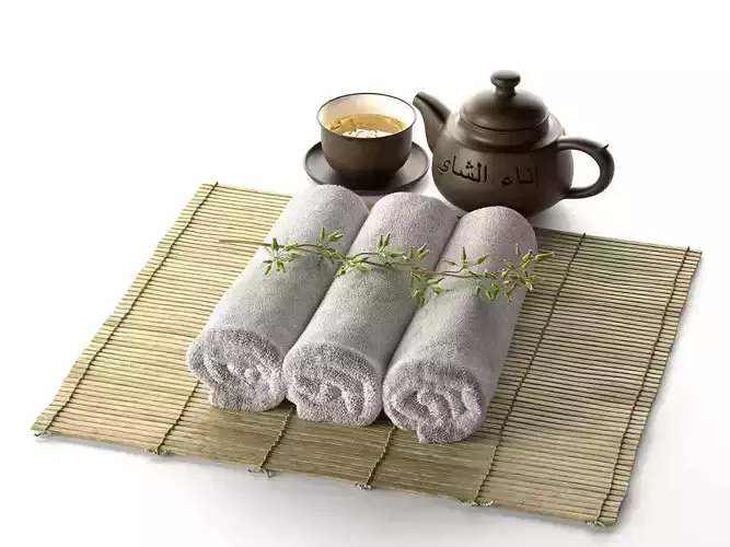 Spa Tea Cup Pot Plant with Towel