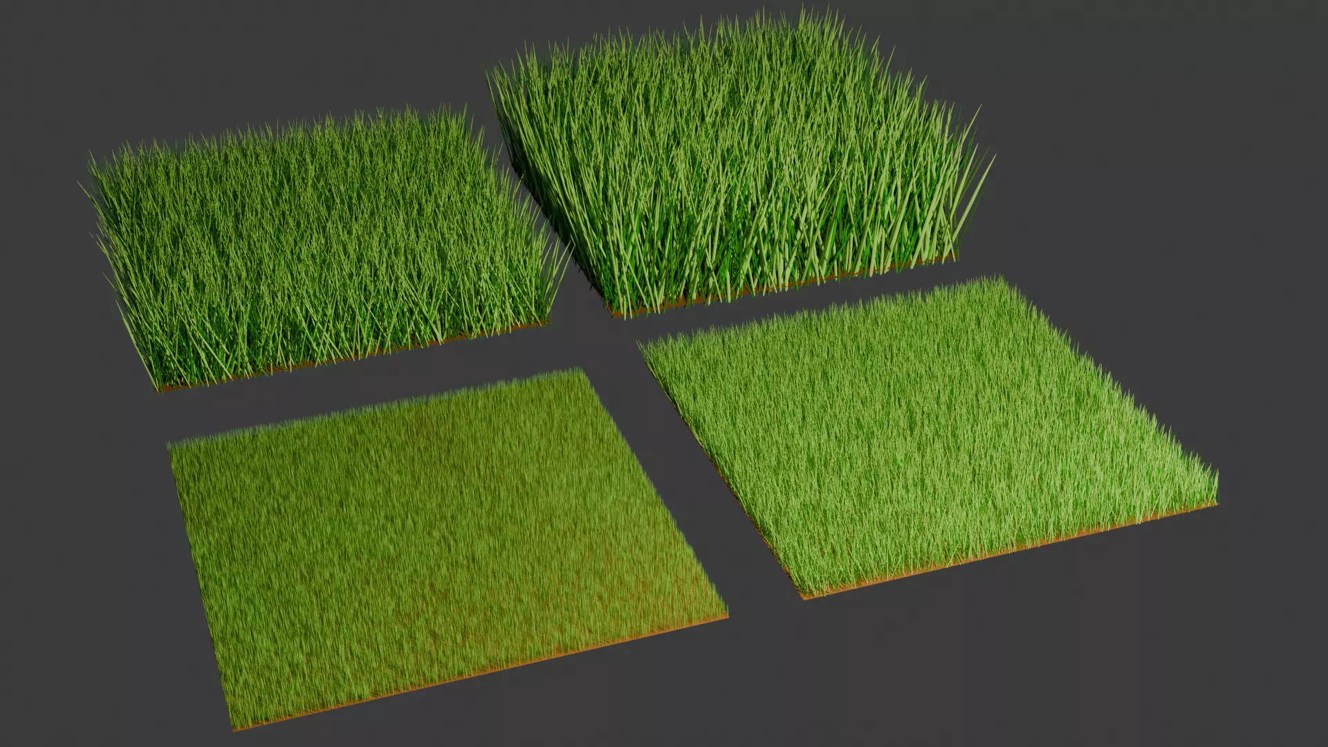 Game Ready Grass Set Low-poly 3D model