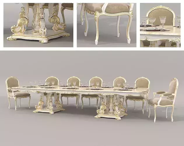 Victoria Classic Dining Set 2 3D model