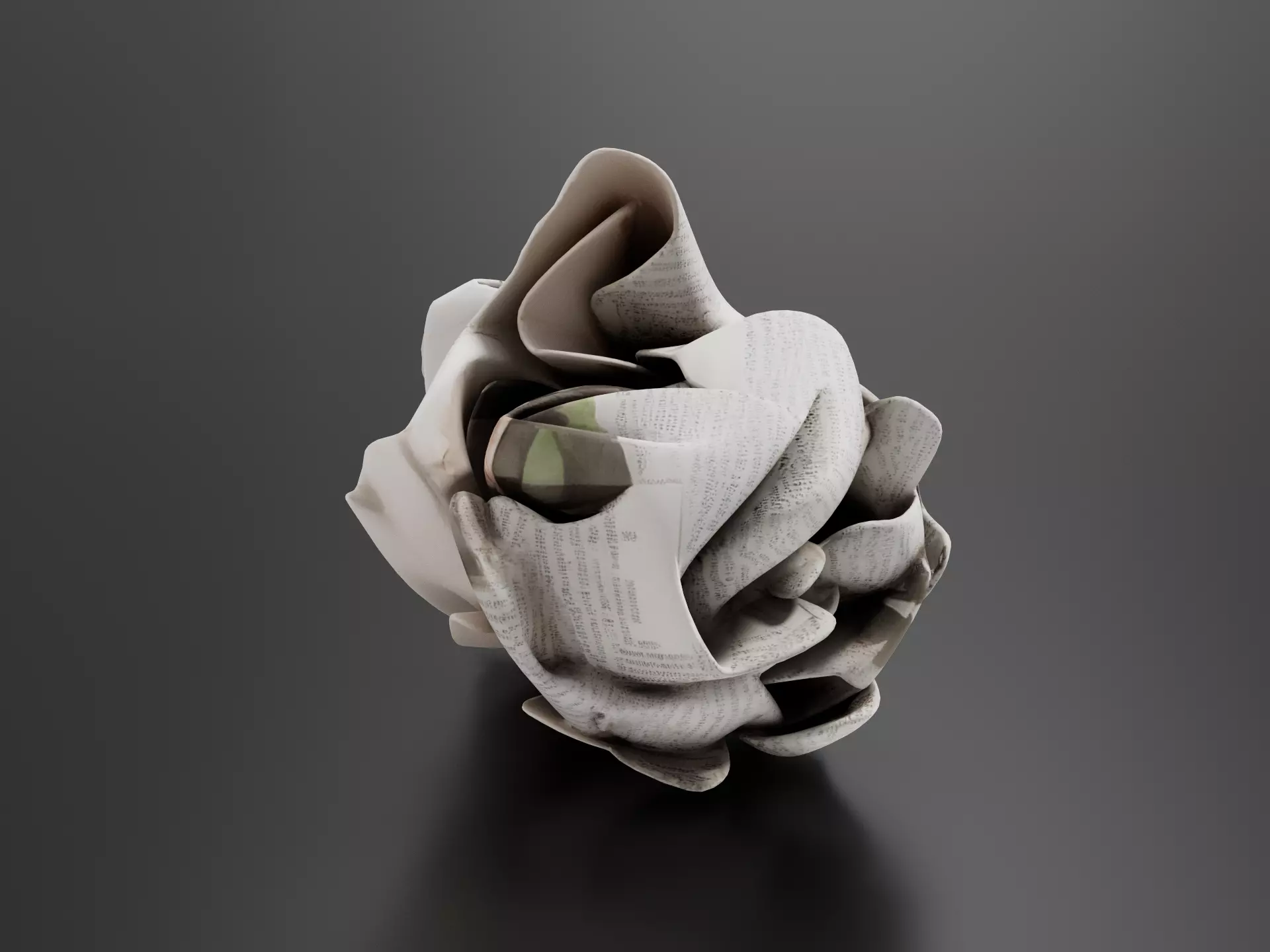 Crumpled paper 02 3D print model