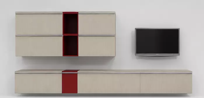 Modern Wall Mounted TV Entertainment Center 3D model