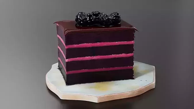 Dark Chocolate Blackberry Cake 02 3D print model 4
