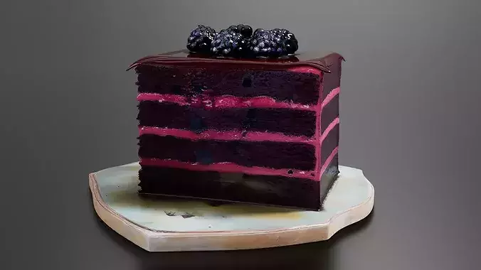 Dark Chocolate Blackberry Cake 02 3D print model 2