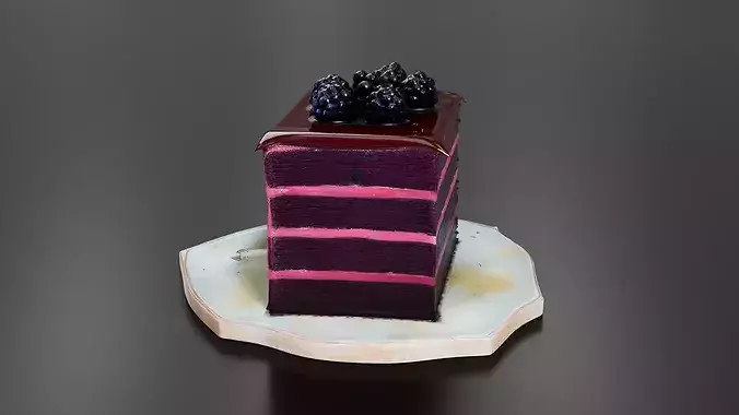 Dark Chocolate Blackberry Cake 02 3D print model 3