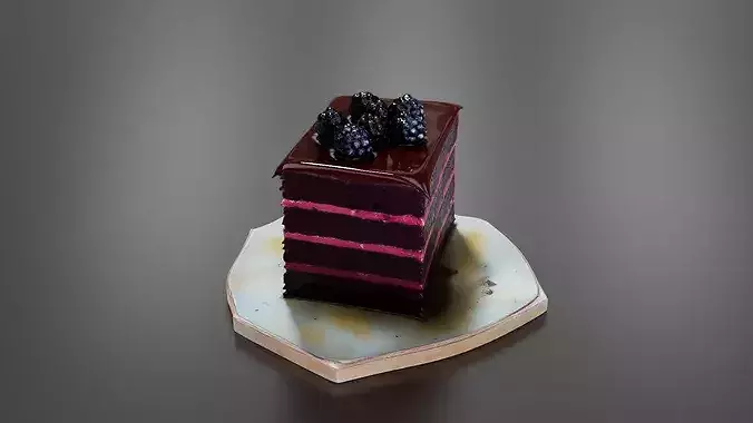 Dark Chocolate Blackberry Cake 02 3D print model 5
