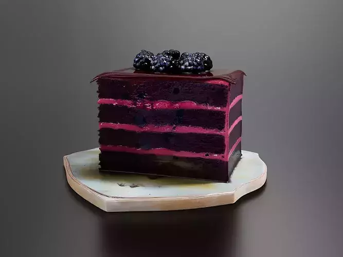 Dark Chocolate Blackberry Cake 02 3D print model