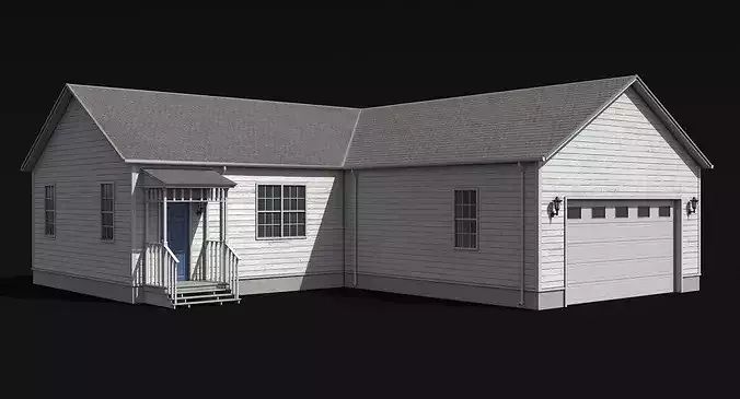 Residential House 6 PBR Low Poly Low-poly 3D model 4