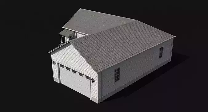 Residential House 6 PBR Low Poly Low-poly 3D model 7