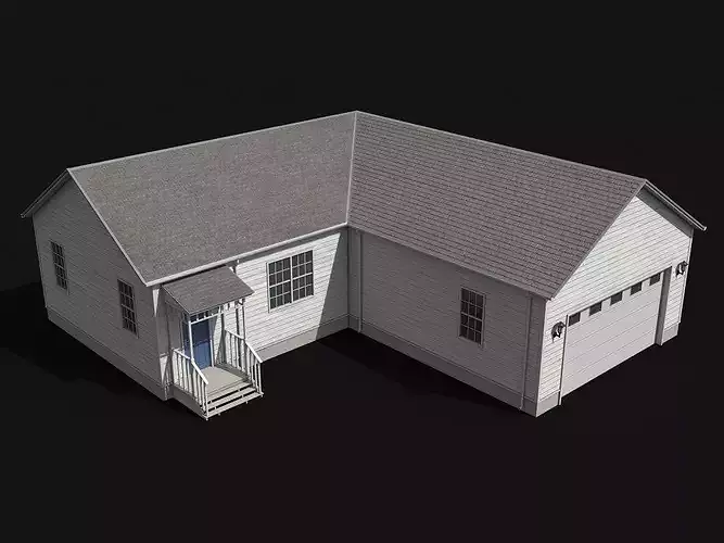 Residential House 6 PBR Low Poly Low-poly 3D model