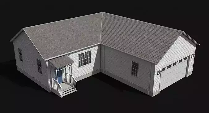 Residential House 6 PBR Low Poly Low-poly 3D model 2