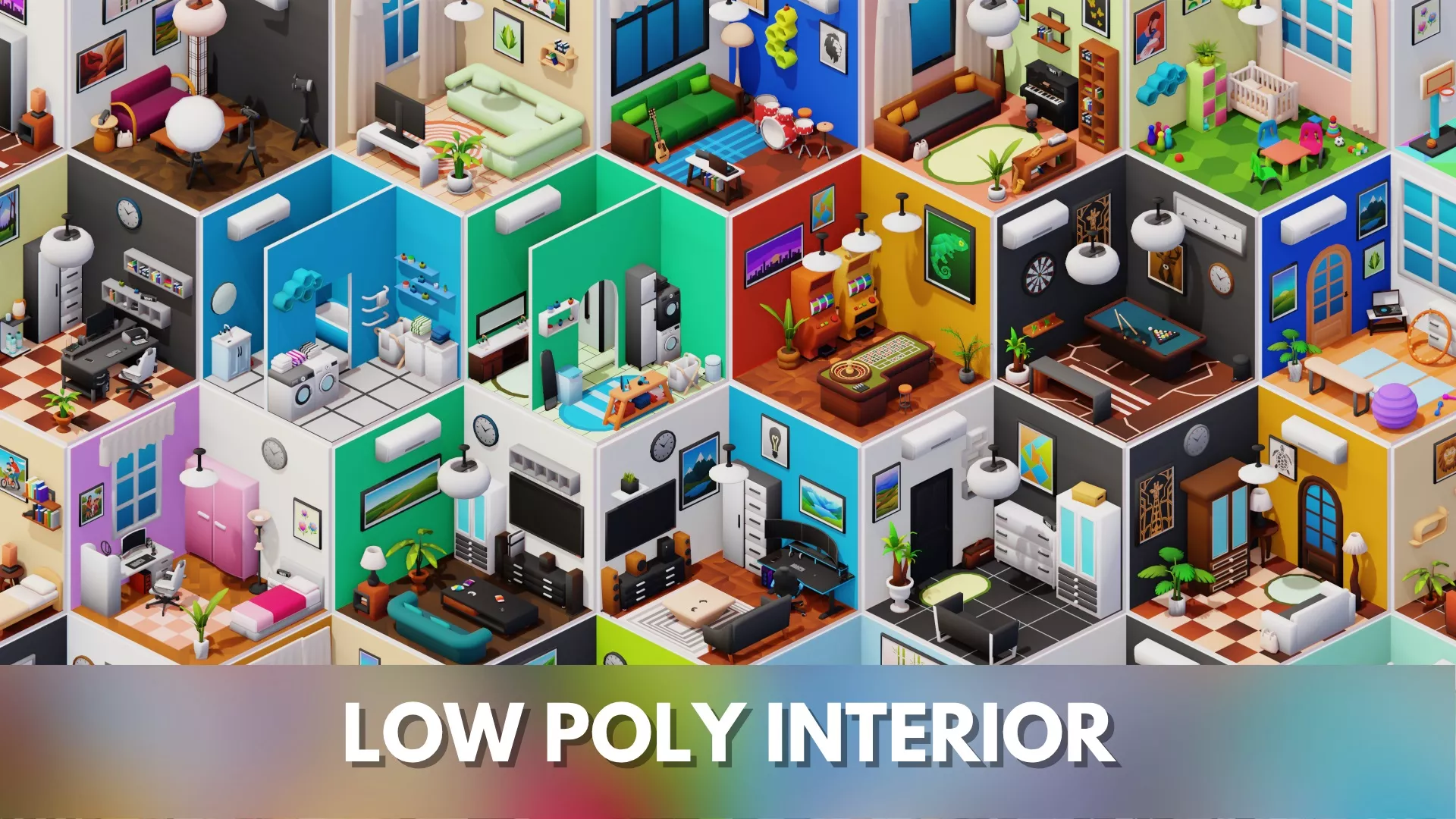 Interior Assets Pack Modular Furniture Low-poly 3D model