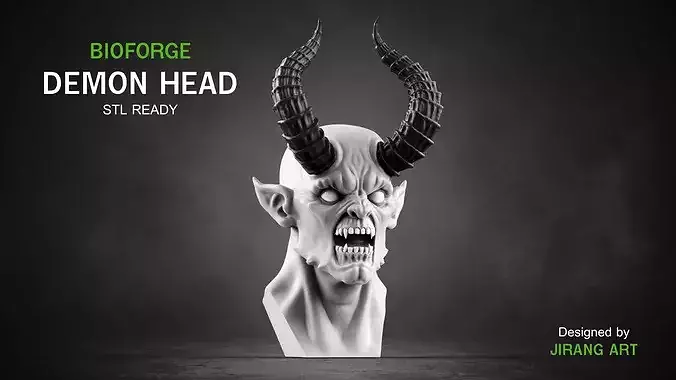 BIOFORGE  Demon Head STL Printable Creature Head
