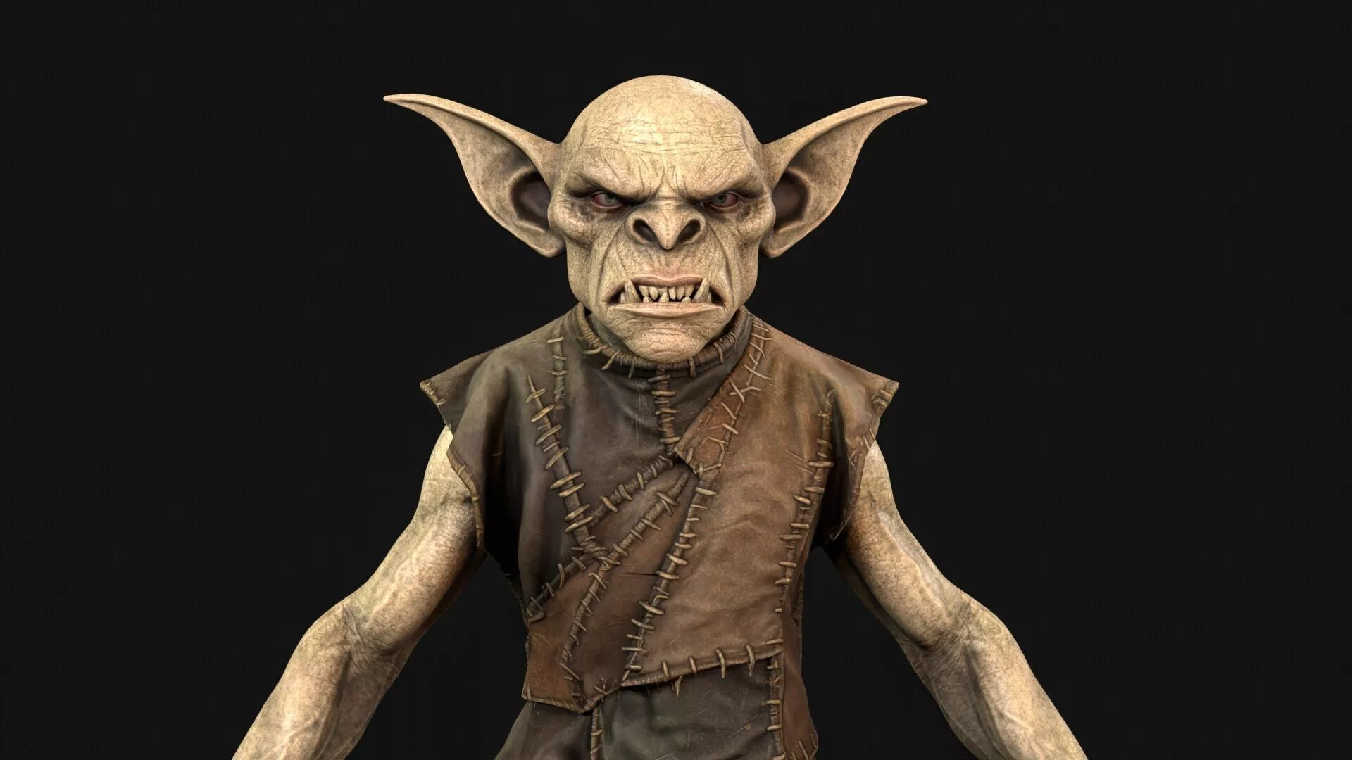 Goblin Base mesh Low-poly 3D model