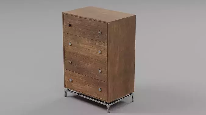 Vintage Rustic Wood Chest of Drawers 02 - Contemporary Tallboy