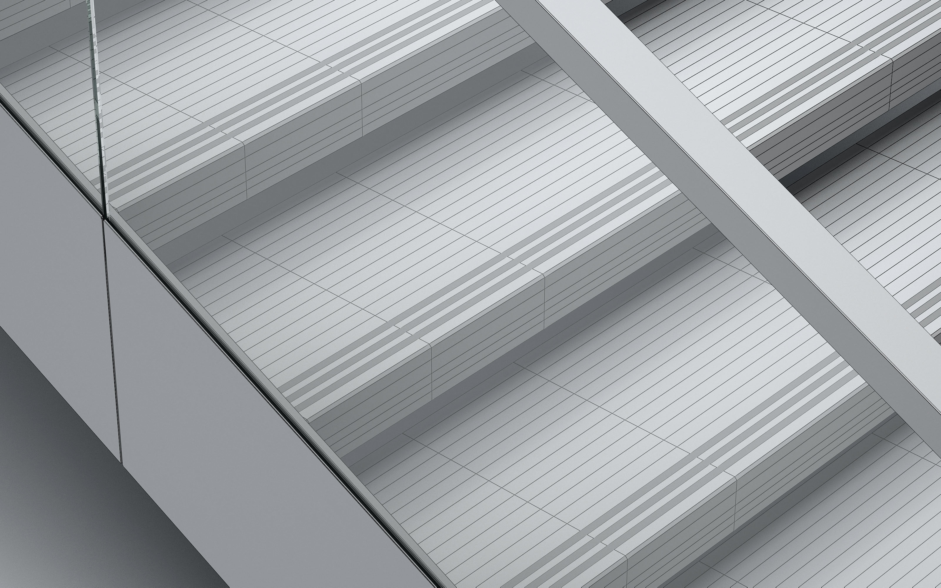 Brass and glass staircase 3D model_5