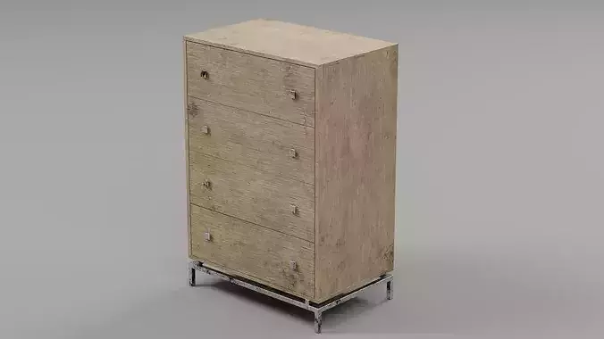 Vintage Rustic Wood Chest of Drawers 03 - Contemporary Tallboy