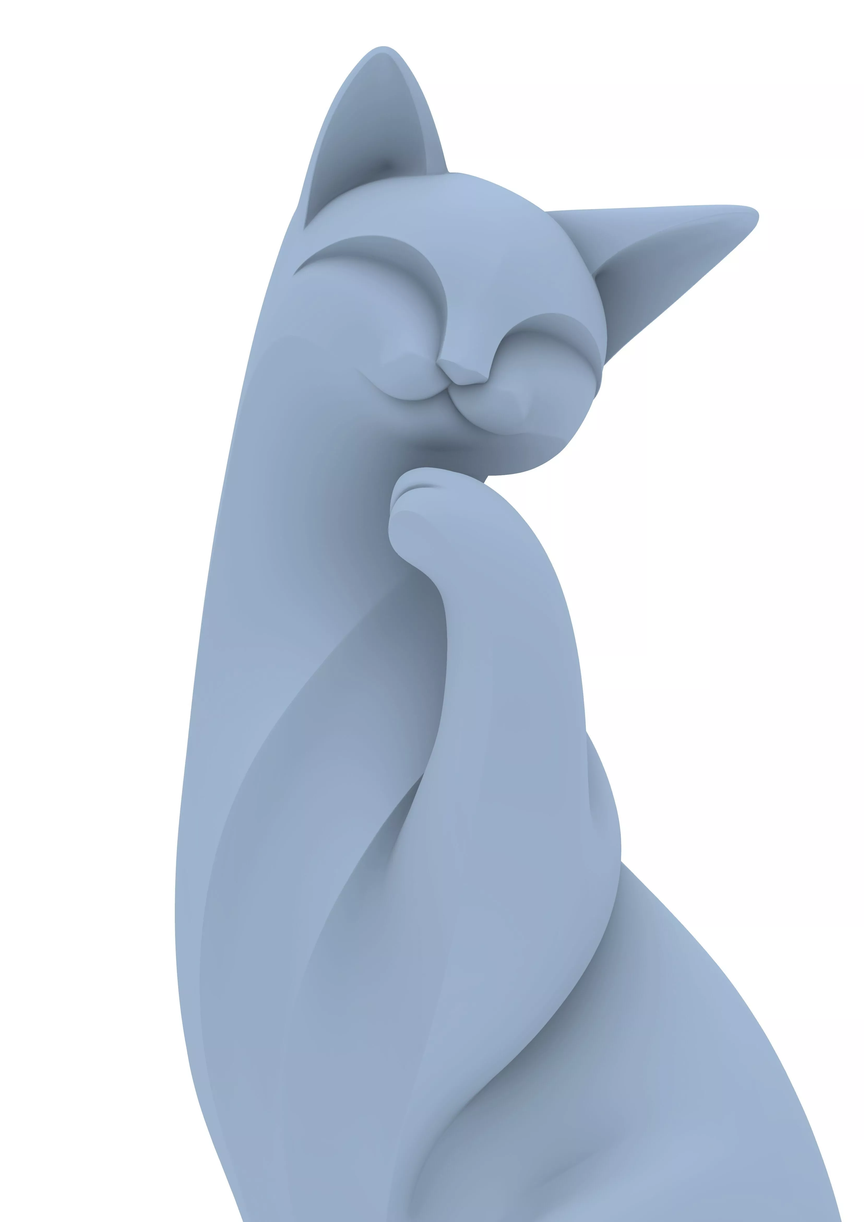 Cat Sculpture STL Katze Skulptur Designer Figure 3D print model