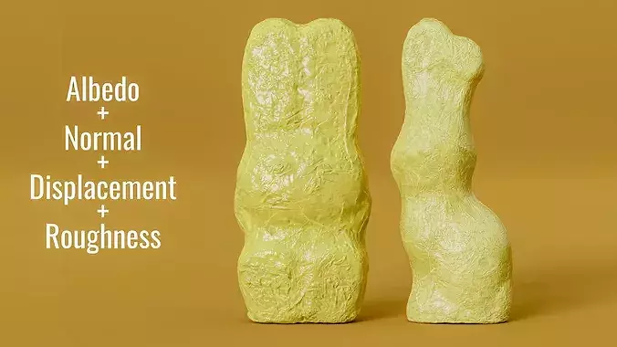 Gold Foil Easter Bunny Chocolate Figurines Photogrammetry Scan 3D model 7