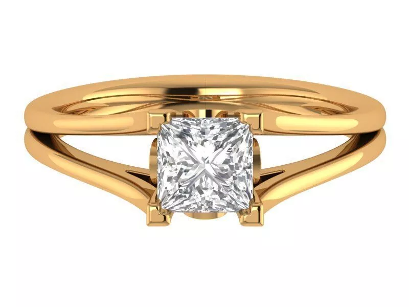 Princess Solitaire Ring 3D print model