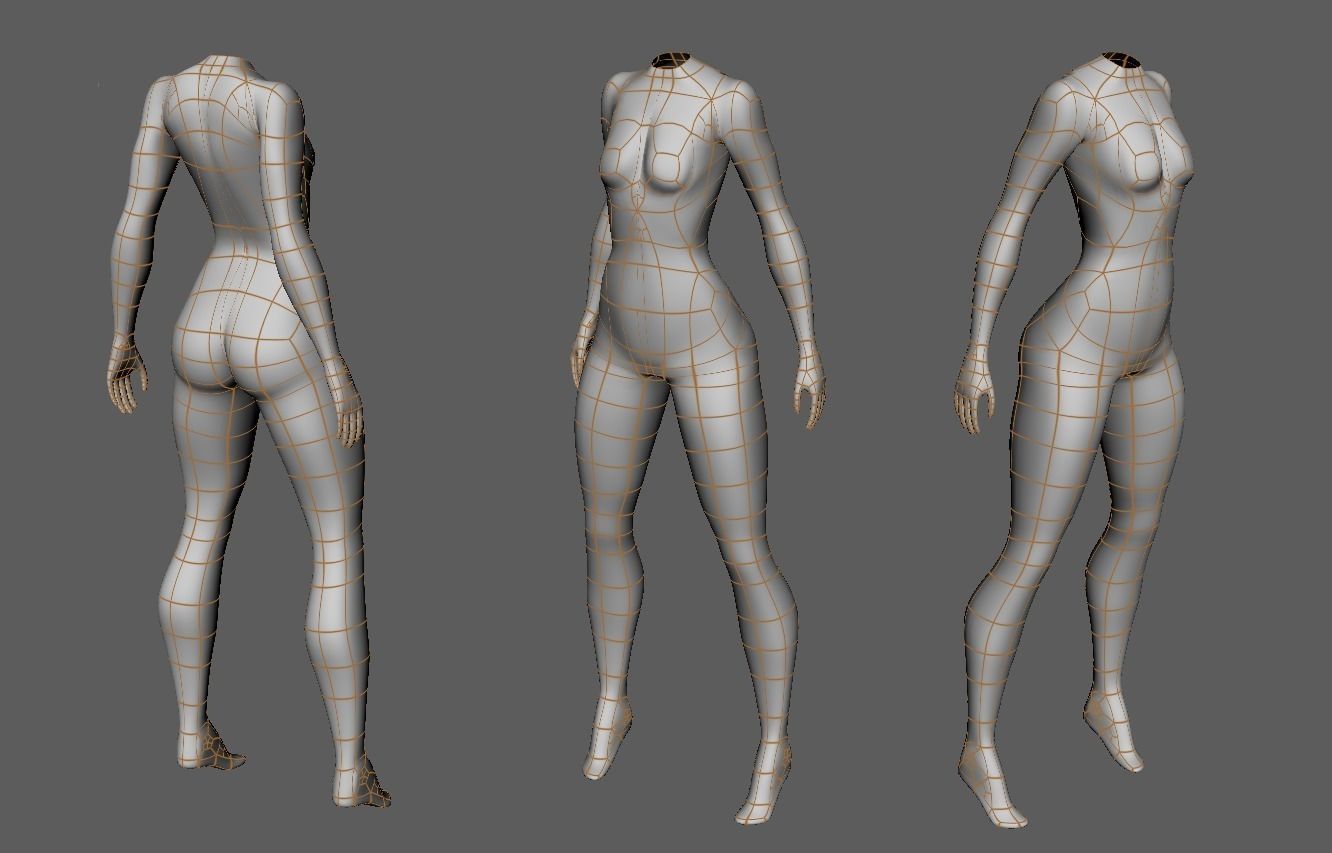 Low-poly character base Free 3D model_0