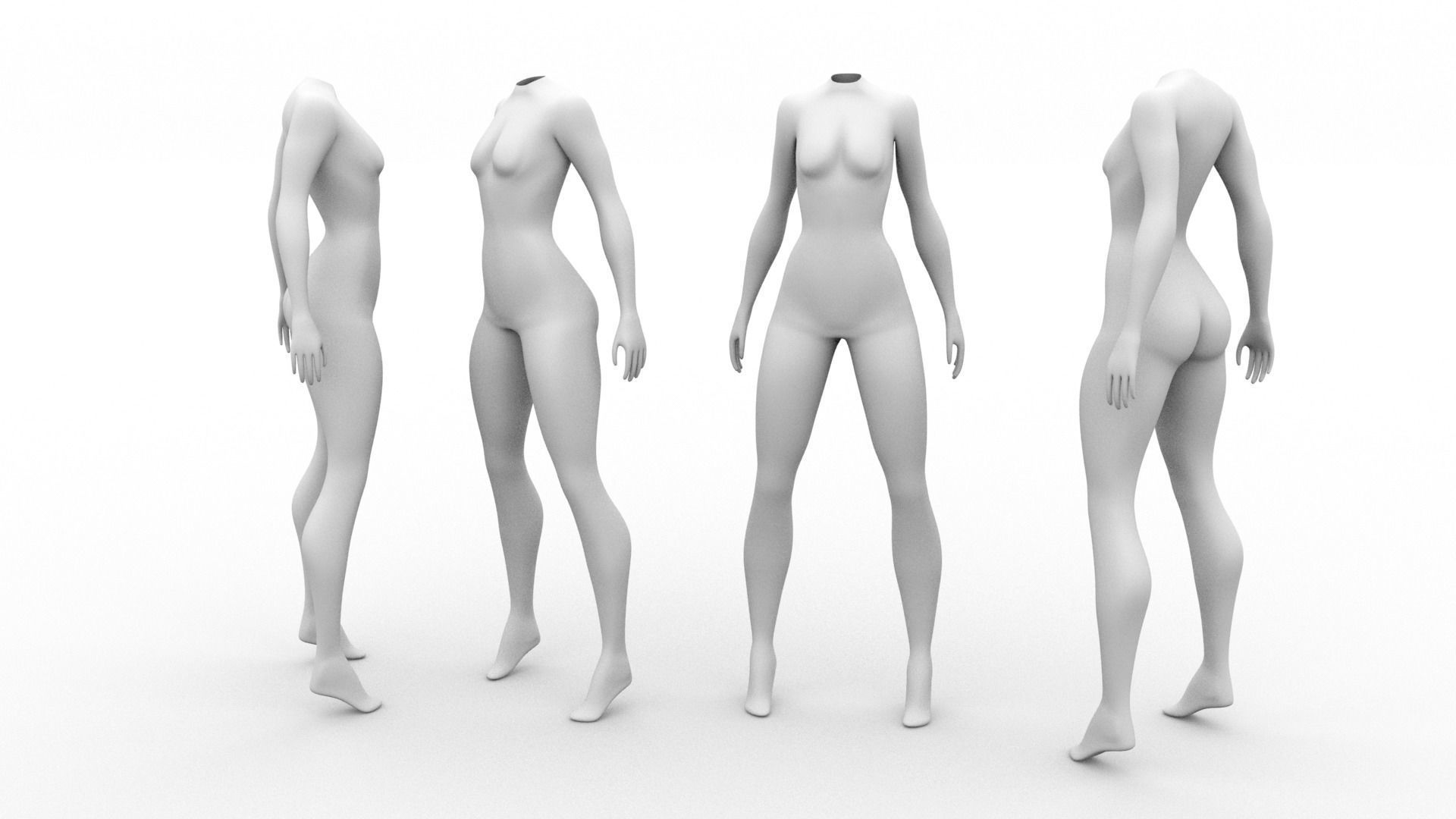 Low-poly character base Free 3D model_1