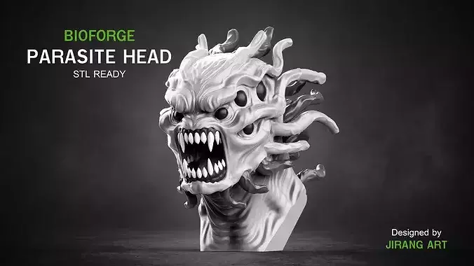 BIOFORGE  Parasite Head  STL Printable Creature Head