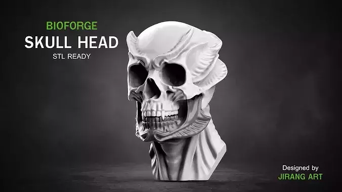 BIOFORGE  Skull Head  STL Printable Creature Head