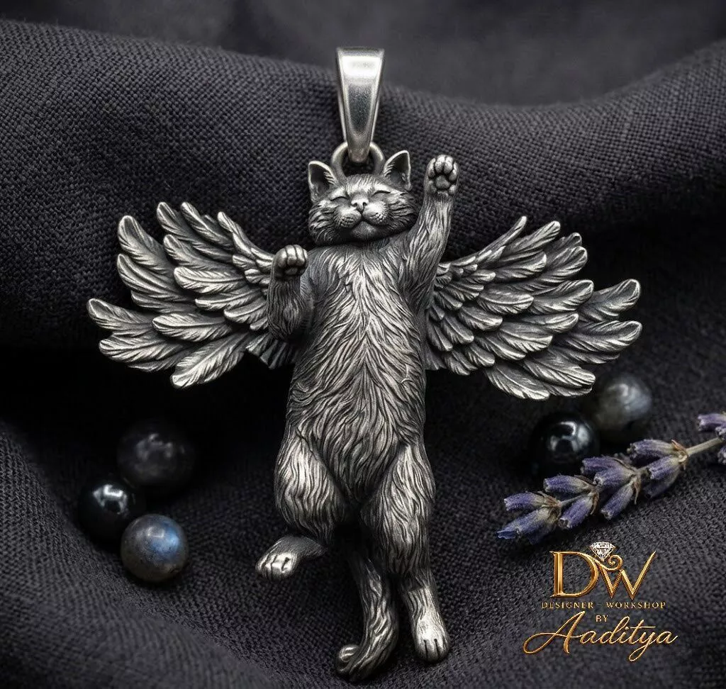Flying Angel Cat Pendant 3D print model
