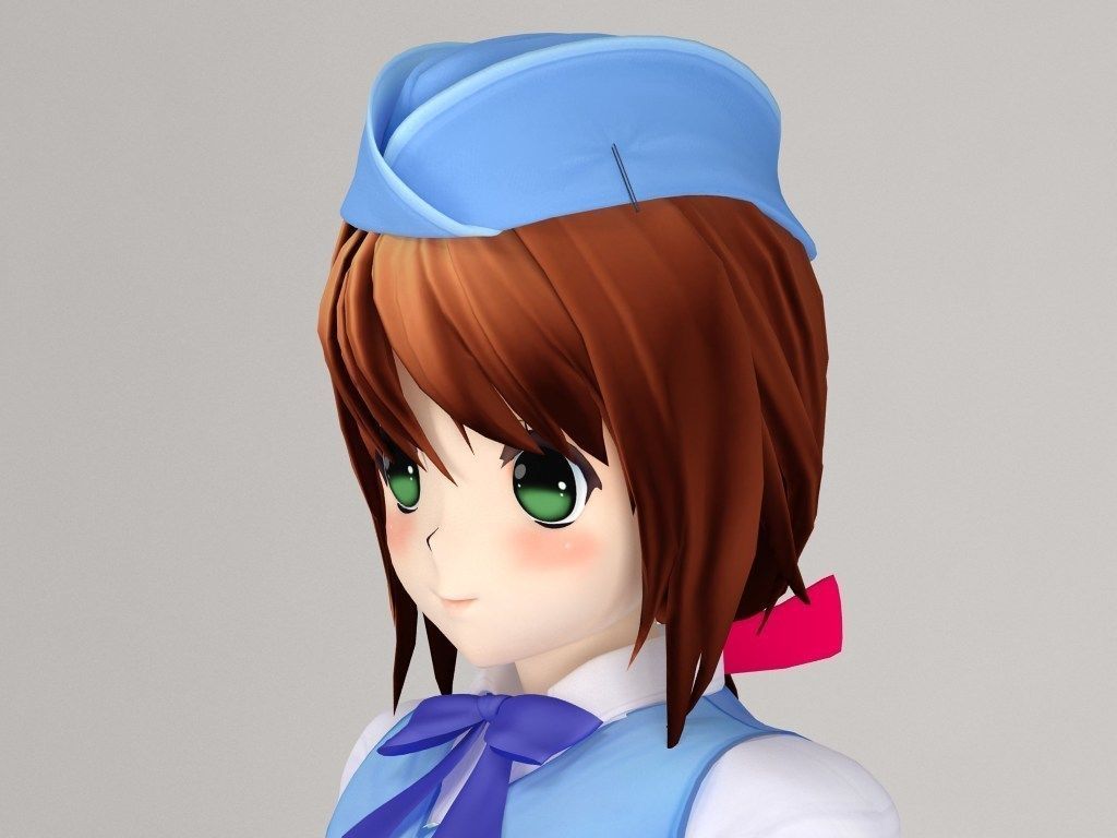 Karin anime girl pose 1 3D model_2