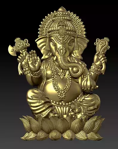 Premium Lord Ganesha Statue 3D Model  OBJ
