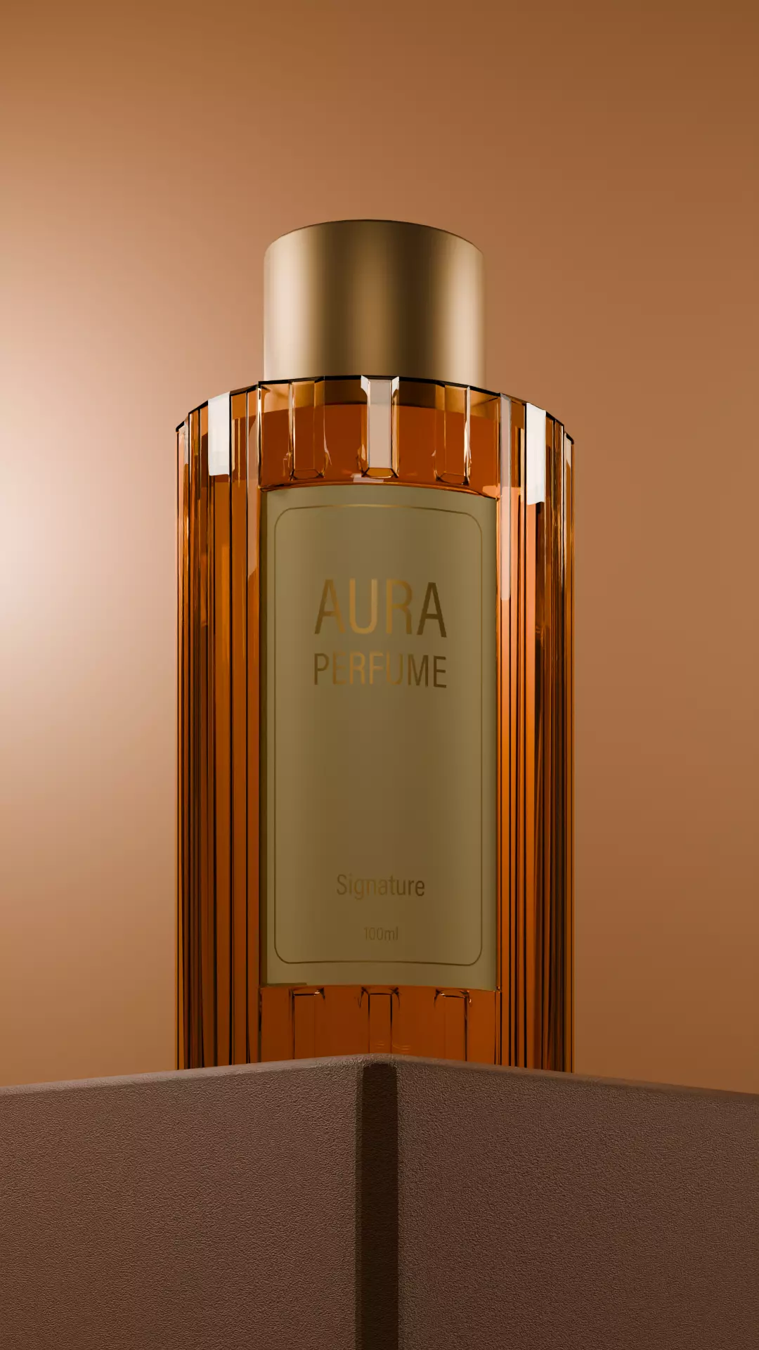 Luxury Amber Perfume Bottle Mockup - Game Ready PBR Free 3D model