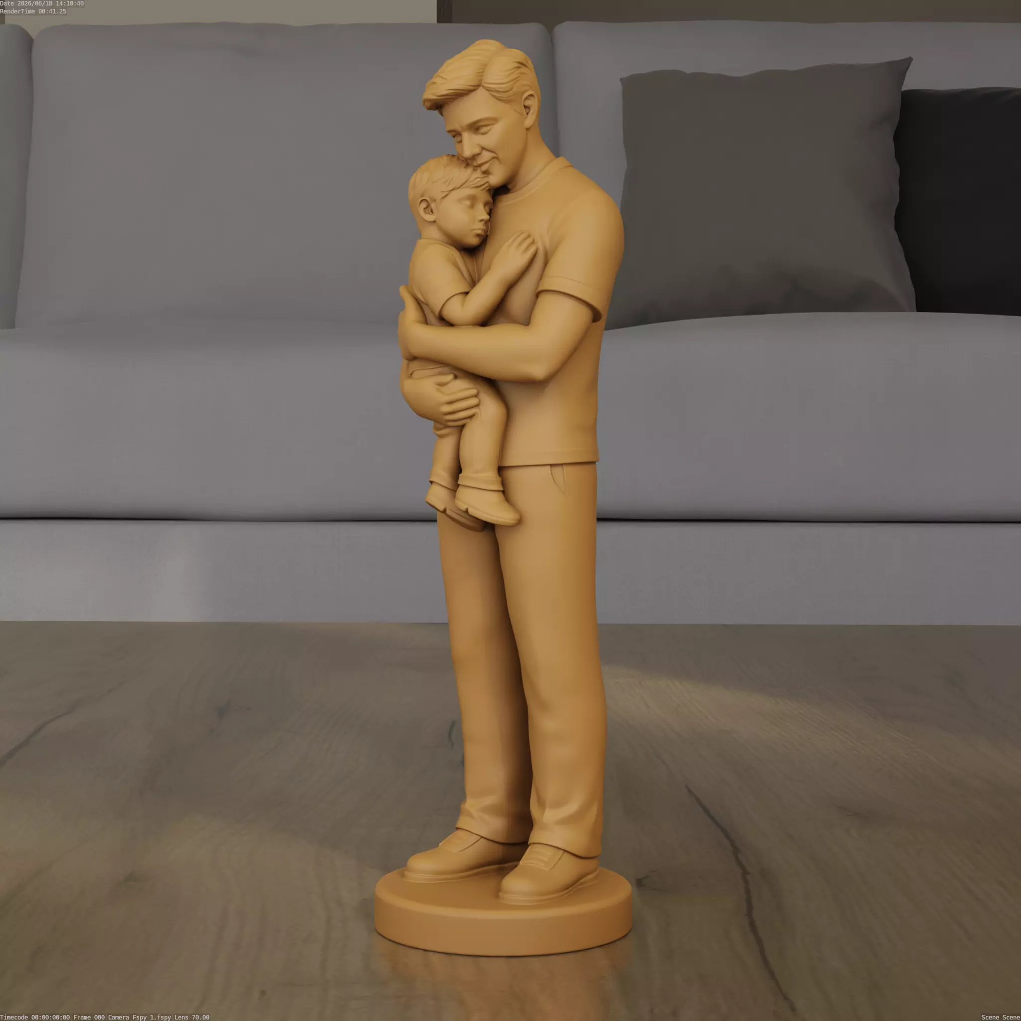 Father and Son 3D Model STL for Fathers Day Gift 3D print model