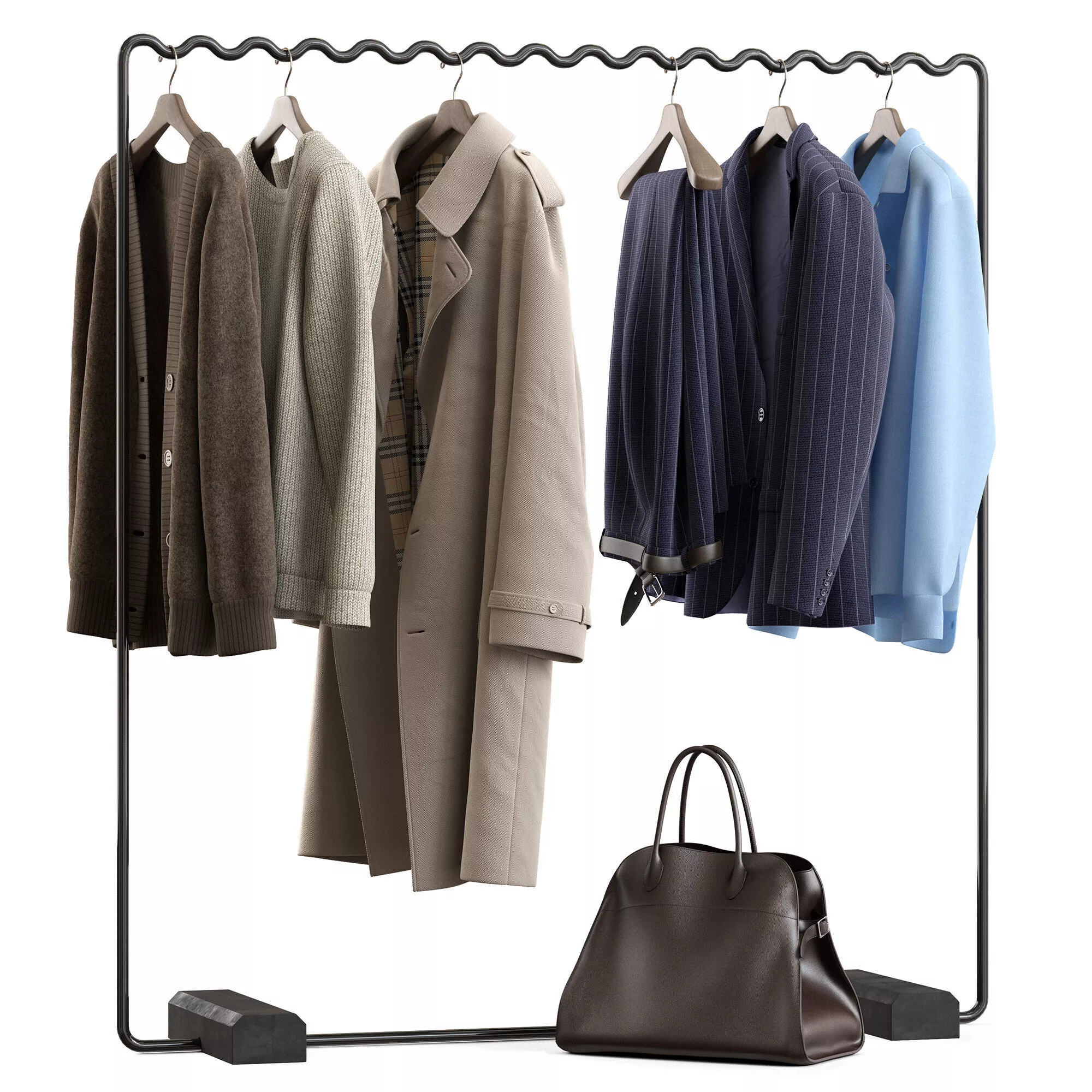 Rack with clothes 05 3D model