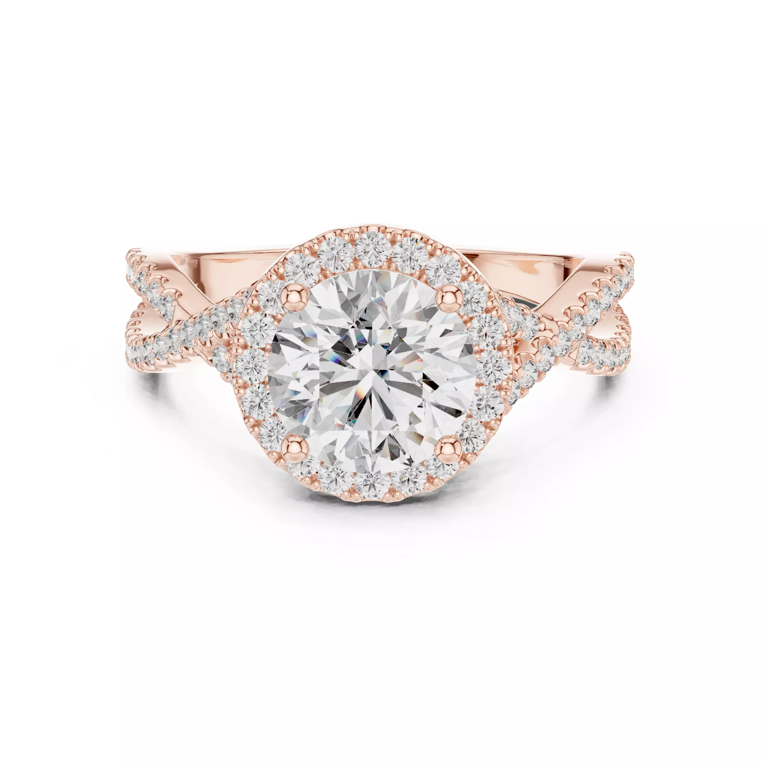 Round Diamond Ring 3D print model