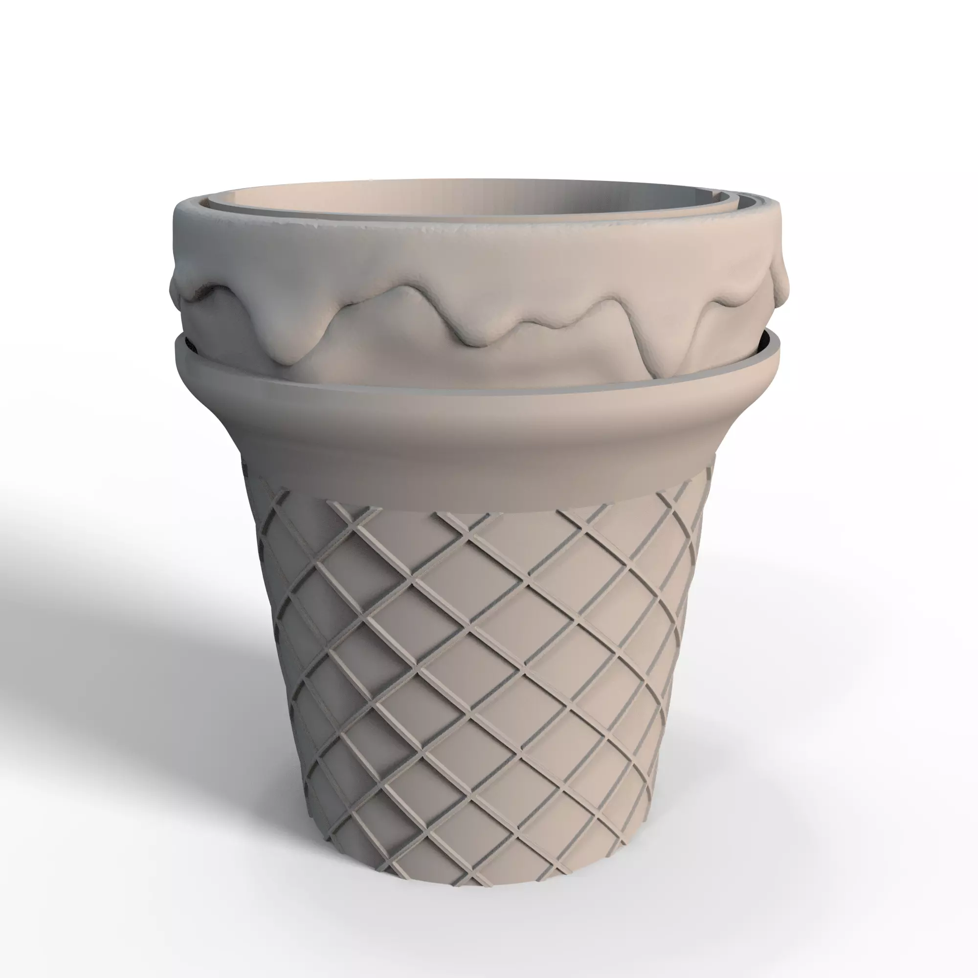 Ice Cream Plant Pot STL File 3D print model