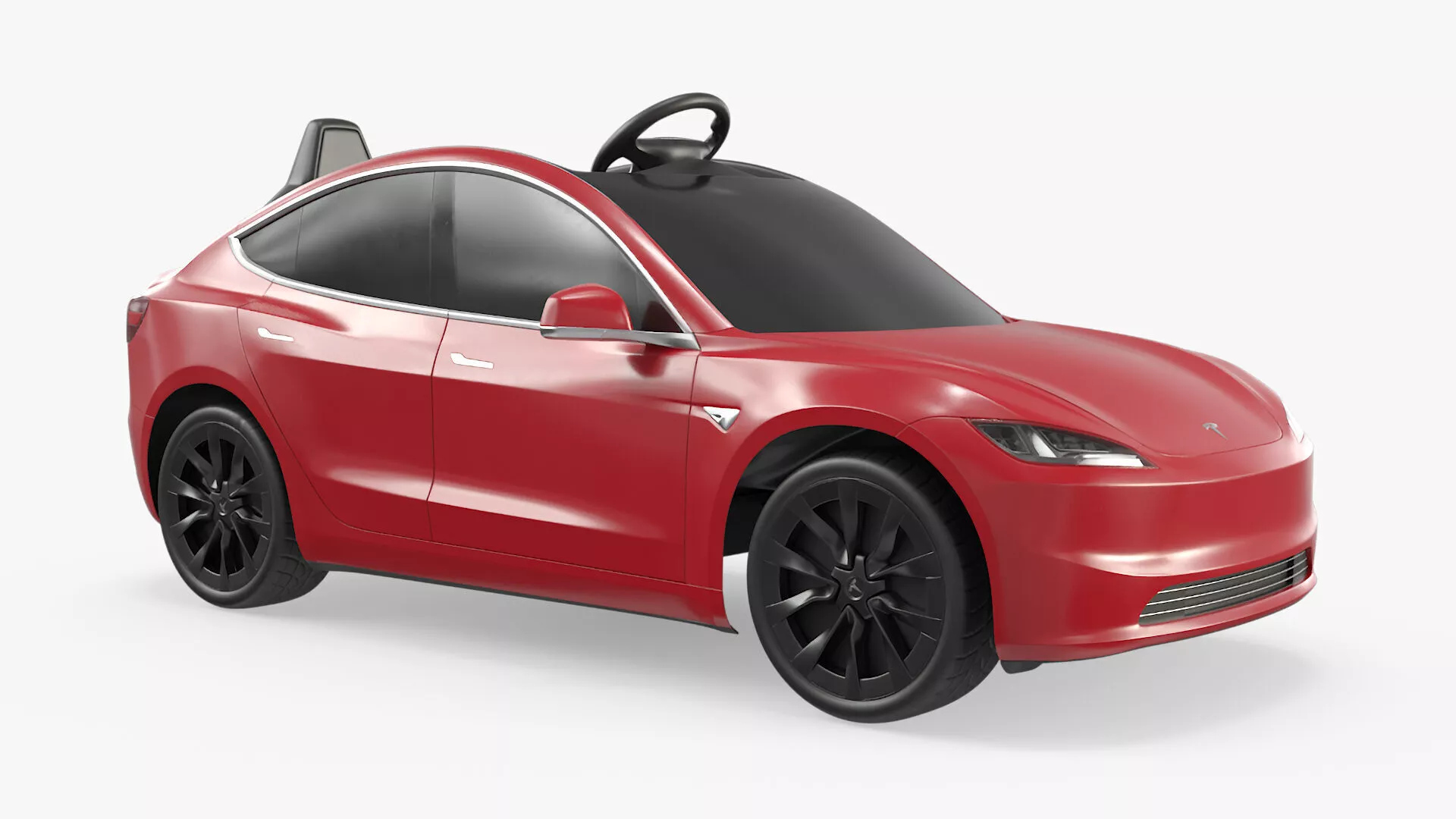 Electric Ride-On Car Model S Red Rigged for Cinema 4D 3D model