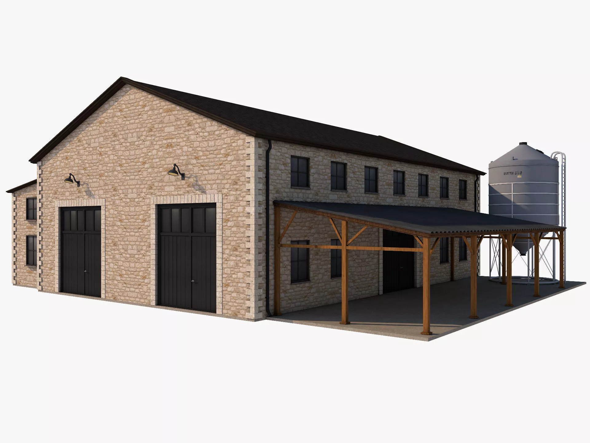 industrial building 6 Low-poly 3D model