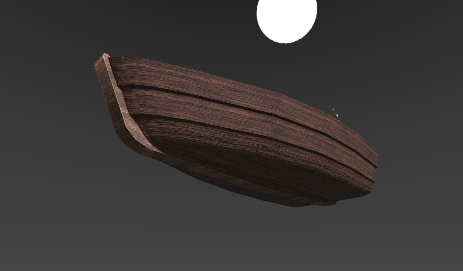 Wooden Row Boat Low-poly 3D model_2