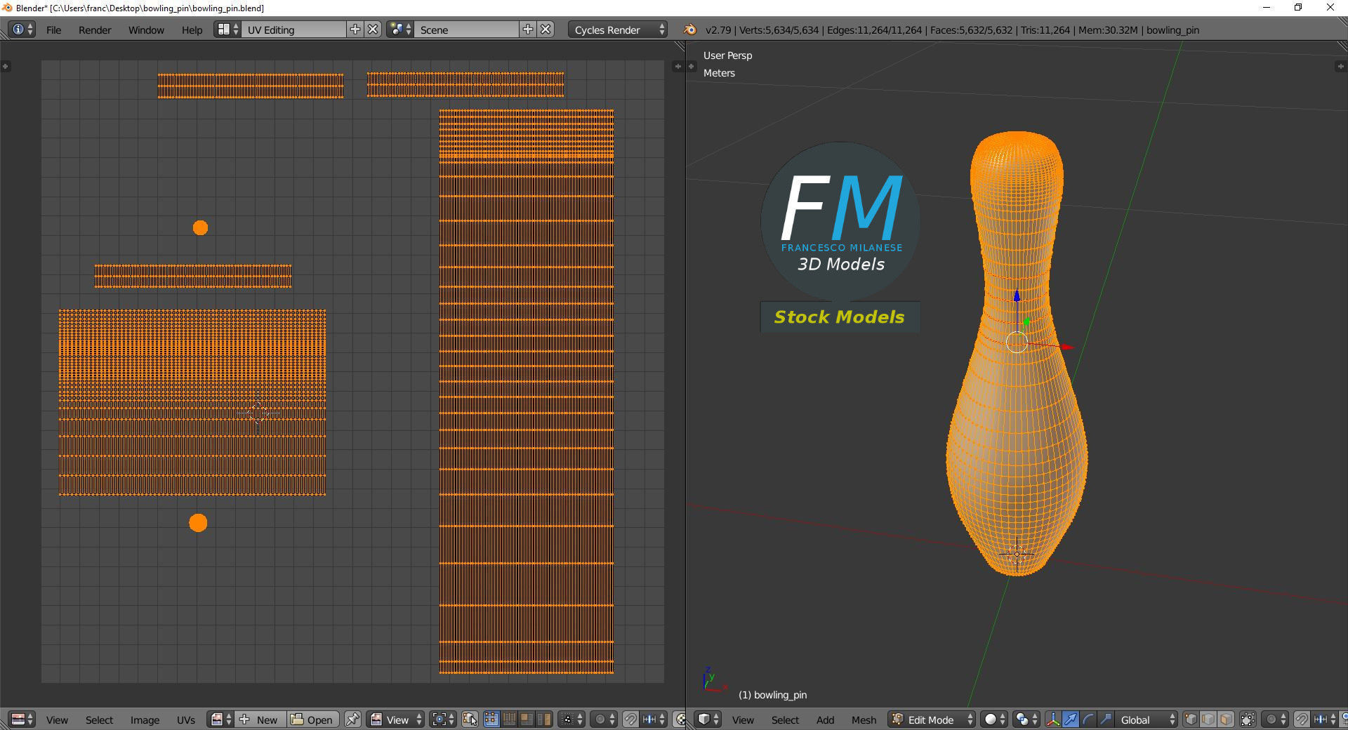 Bowling pin 3D model_10