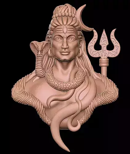Lord Shiva Statue 3D OBJ Model 