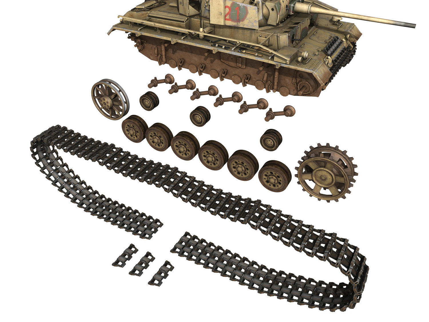 PzKpfw III - Panzer 3 - Ausf M - 421 3D model_10
