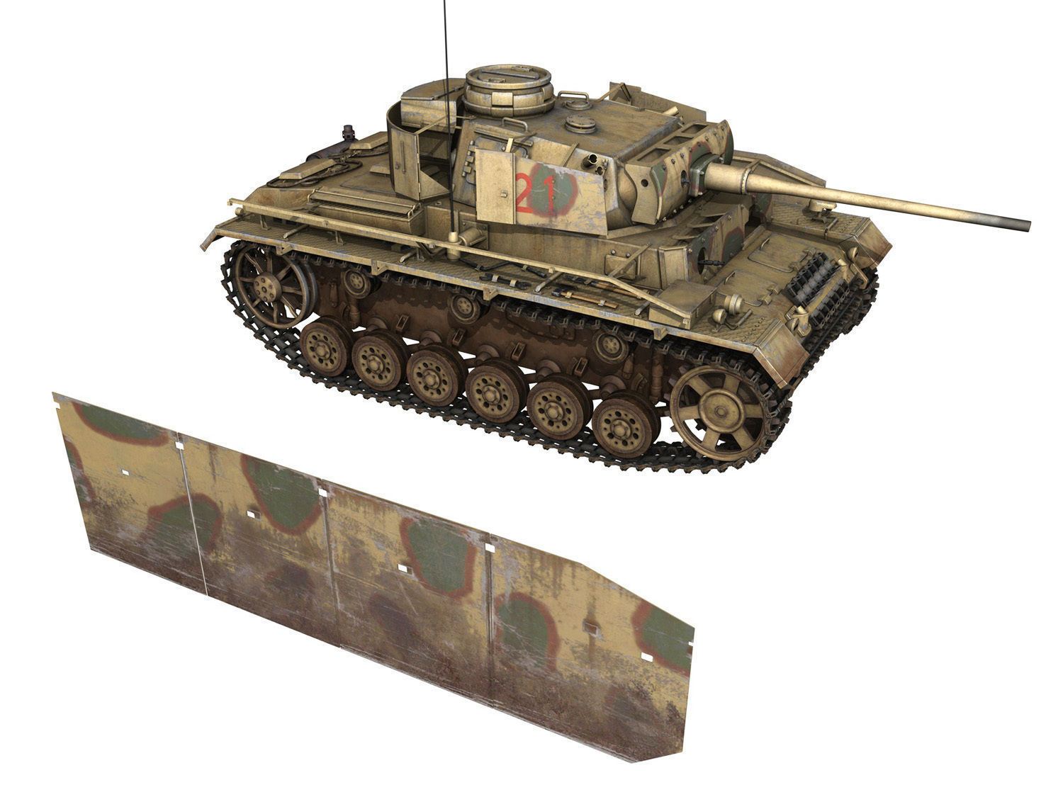 PzKpfw III - Panzer 3 - Ausf M - 421 3D model_9