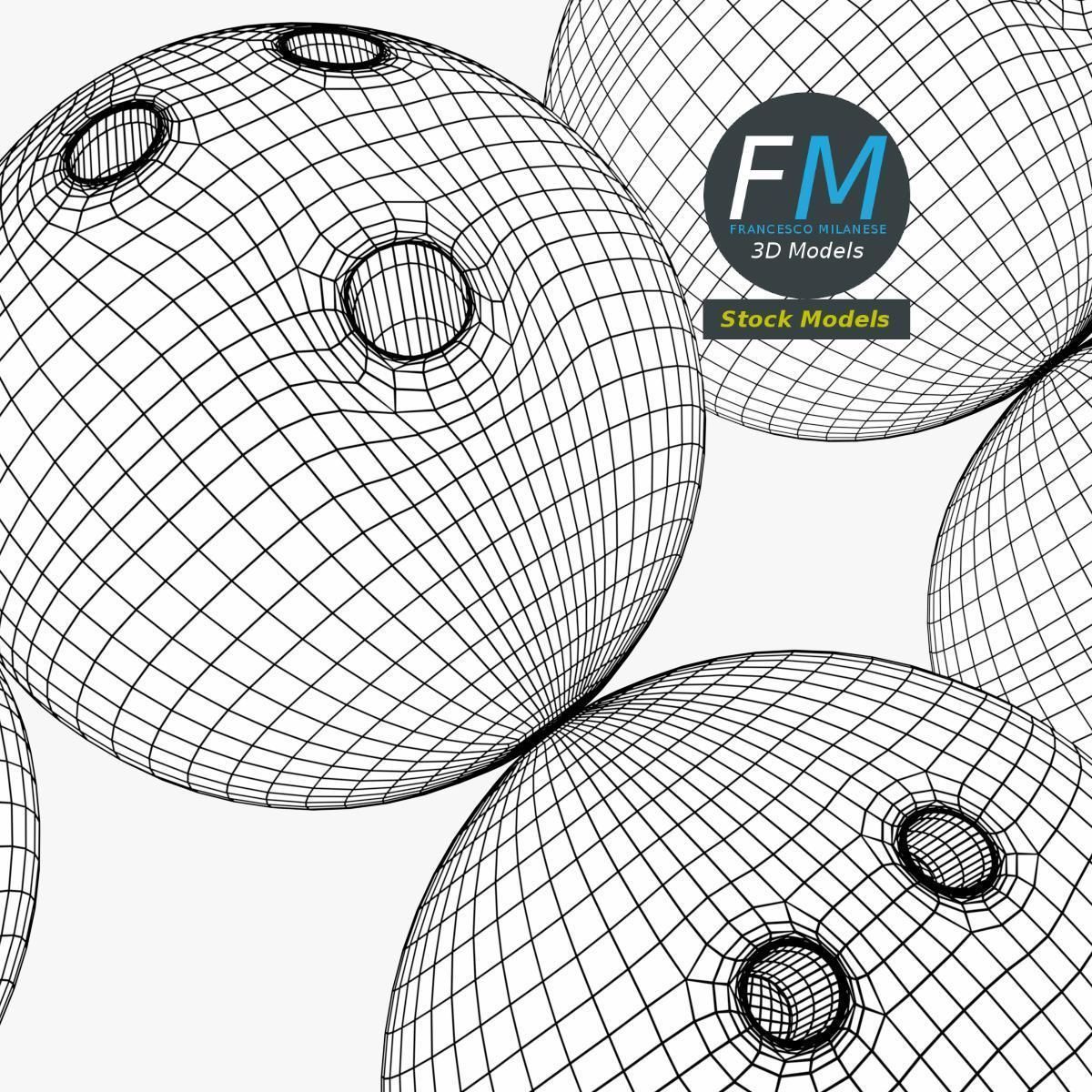 Bowling balls 3D model_8