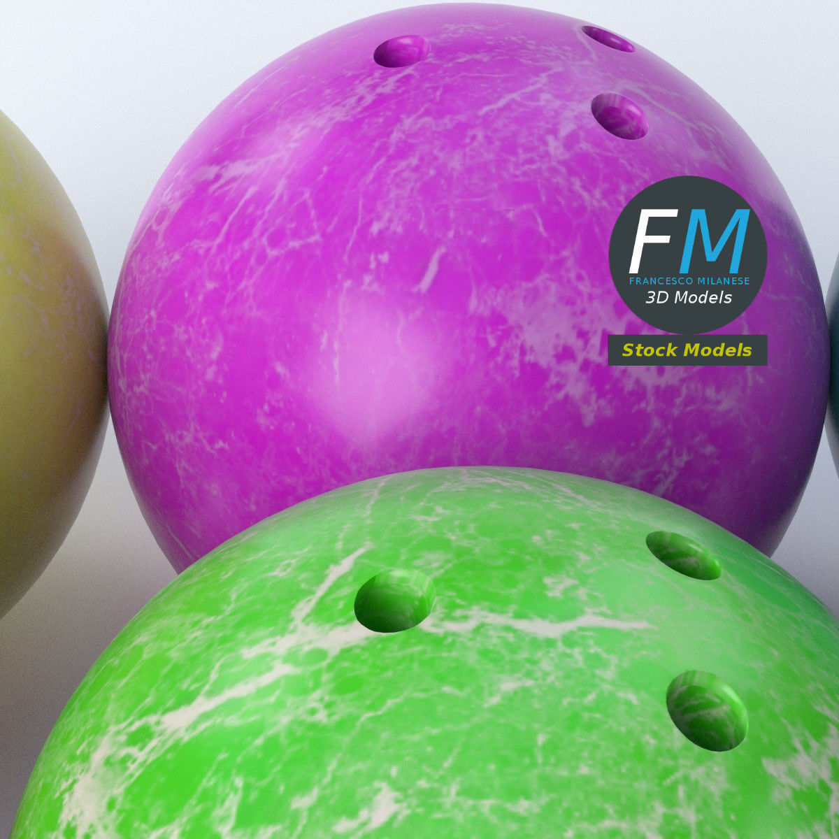 Bowling balls 3D model_5