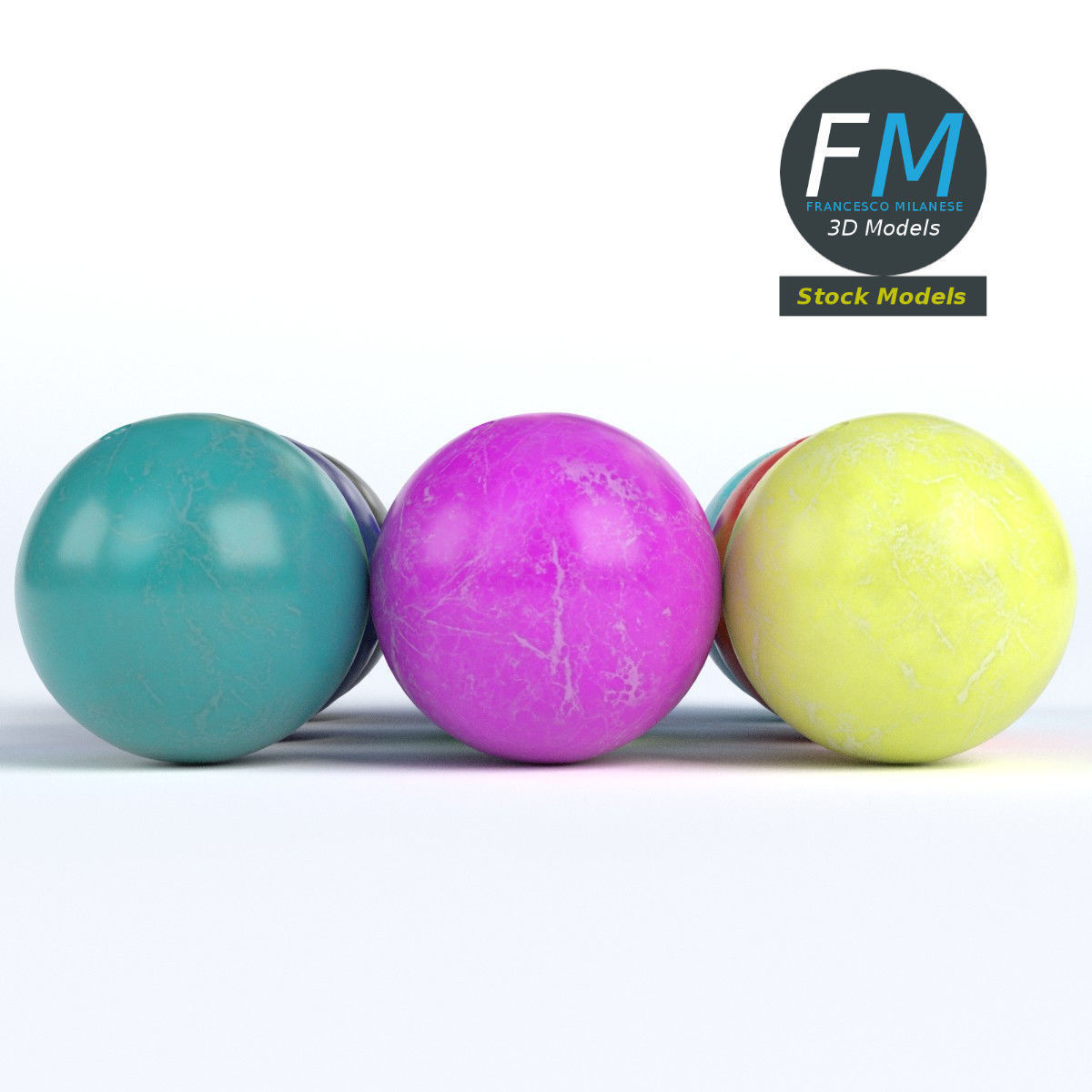 Bowling balls 3D model_4