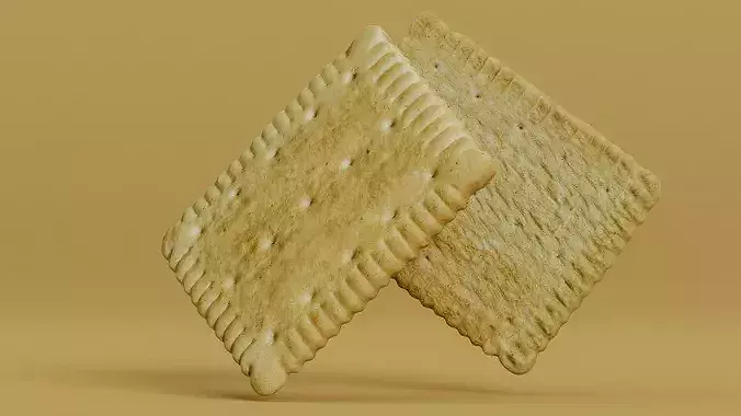 Rectangular Butter Biscuit Photogrammetry Scan - PBR Lowpoly Low-poly 3D model
