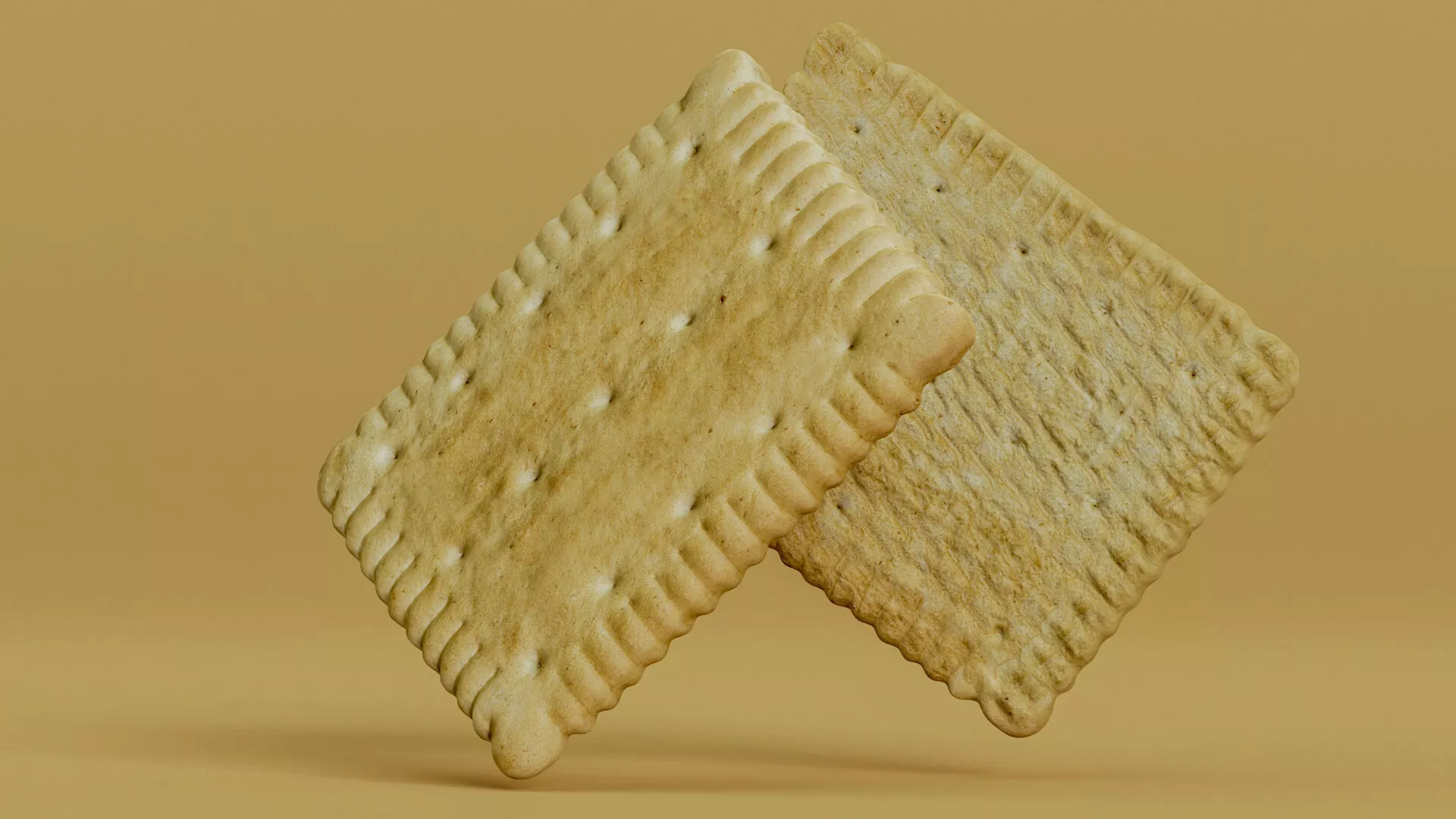 Rectangular Butter Biscuit Photogrammetry Scan - PBR Lowpoly Low-poly 3D model